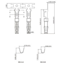 Electrical Connector Terminal 1.6mm 3 pin 13A Termaial female end CnSn SUS Material Gold Ag Sn Ni surface treatment   -J0201702